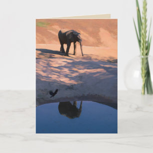 Cartão Elefante de Reflexão na Placa de Saudação de Vazio