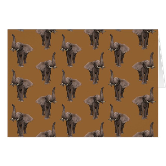 Cartão Elefante de trompete (Frente Horizontal)