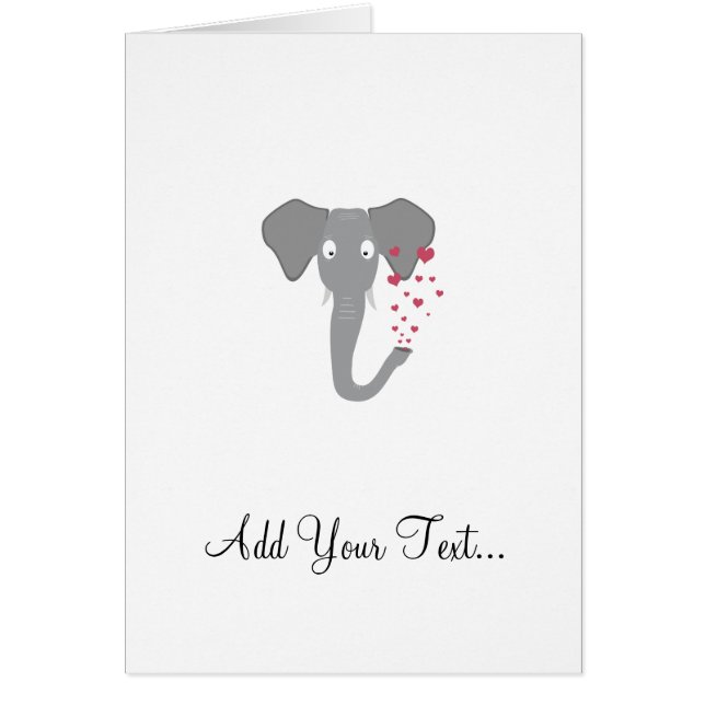 Cartão Elefante do amor (Frente)