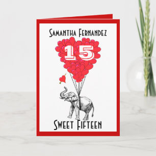 Cartão Elefante doce Quinze