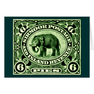 Cartão Elefante dos Estados de Princesa Indianos 1895