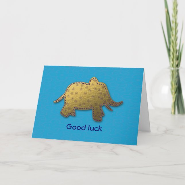 Cartão elefante dourado (Frente)