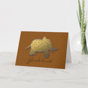 Cartão elefante dourado