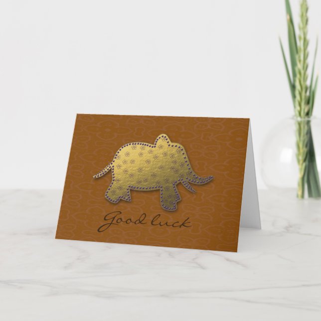 Cartão elefante dourado (Frente)