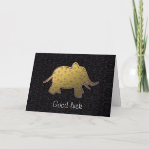 Cartão elefante dourado