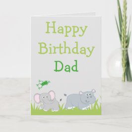 Cartão Elefante e Hipopótamo Feliz aniversário papai foto