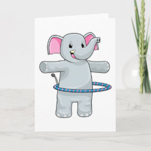 Cartão Elefante em Esportes com pneus de Fitness