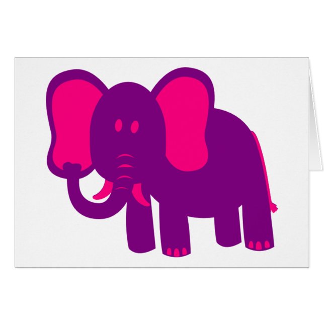 Cartão Elefante Engraçado (Frente Horizontal)