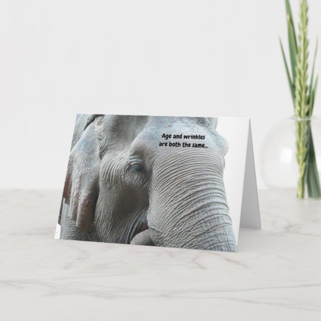 Cartão Elefante Engraçado para Aniversário do Mais velho  (Frente)
