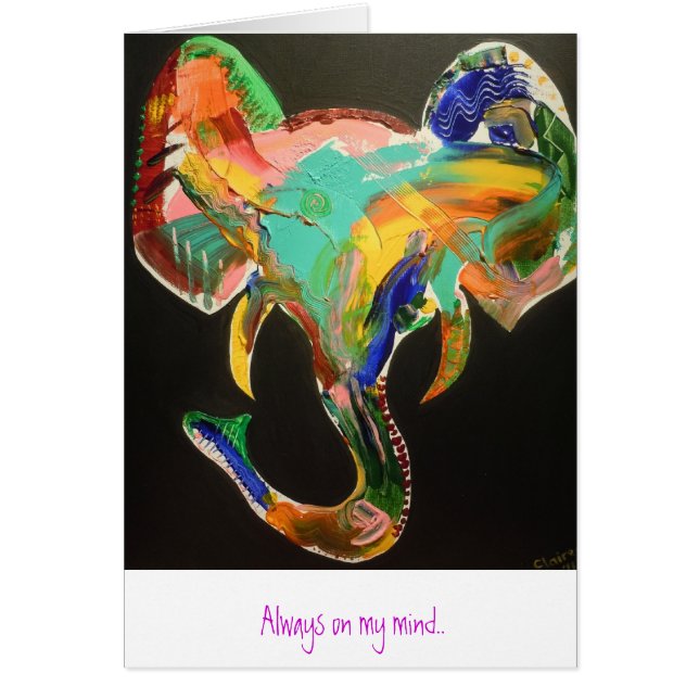 Cartão Elefante étnico (Frente)