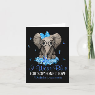 Cartão Elefante Eu visto Azul para Alguém Despertar Diabe