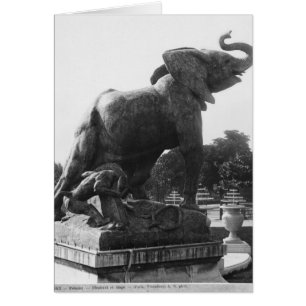 Cartão Elefante jovem apanhado numa armadilha