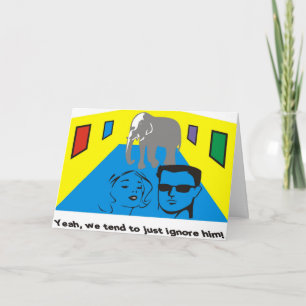 Cartão Elefante na sala