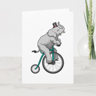 Cartão Elefante no Circo com Bicicleta