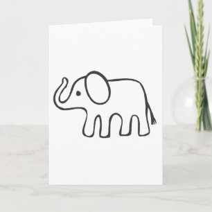 Cartão Elefante no desenho preto e branco