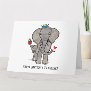 Cartão Elefante Personalizado e Bebê