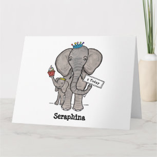 Cartão Elefante Personalizado e Bebê