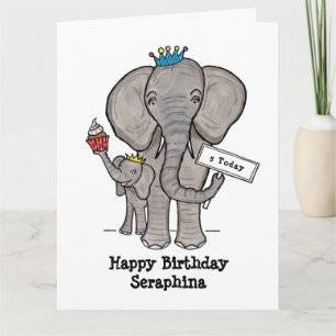 Cartão Elefante Personalizado e Bebê