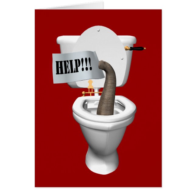 Cartão Elefante Preso No Banheiro (Frente)