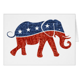 Cartão elefante republicano brilhante