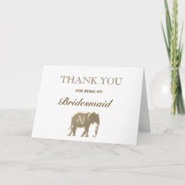 Cartão Elefante Simples Obrigado por Ser Minha Dama de Ho