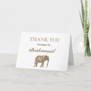 Cartão Elefante Simples Obrigado por Ser Minha Dama de Ho