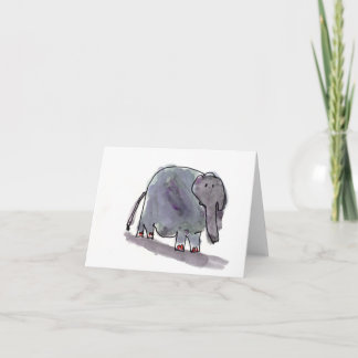 Cartão Elefante Toed vermelho • Conrad Mazur, idade 6