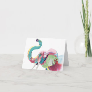 Cartão Elefante vibrante colorido na moda impressionante