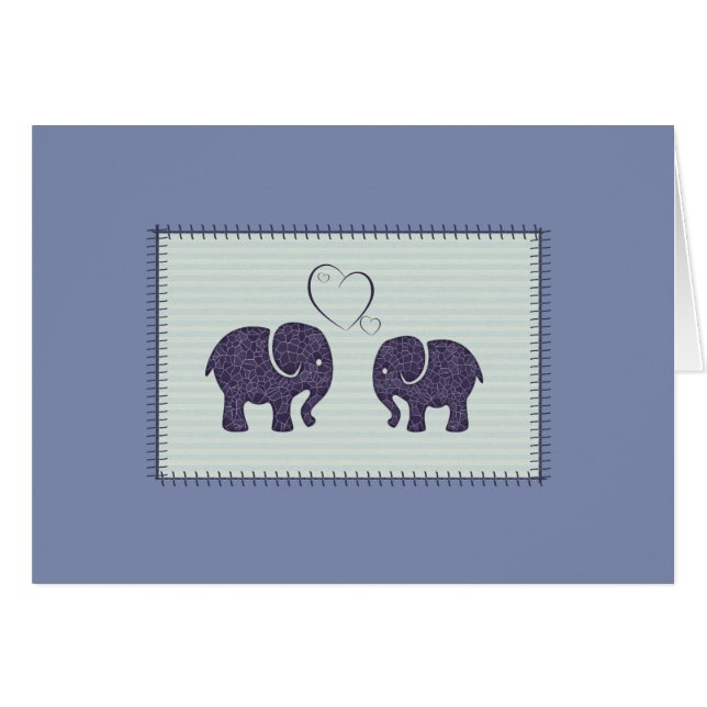 Cartão Elefantes bonitinhos de tendências elegantes no am (Frente Horizontal)
