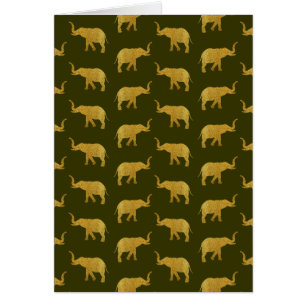 Cartão Elefantes de trompete de ouro