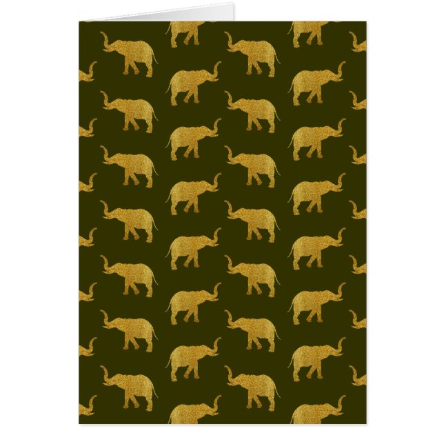 Cartão Elefantes de trompete de ouro (Frente)