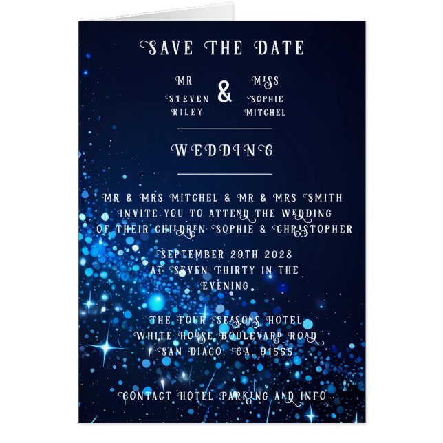 Cartão Elegance sparkle Wedding Collection (Frente)