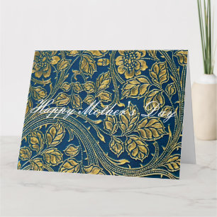 Cartão Elegância Azul do ouro