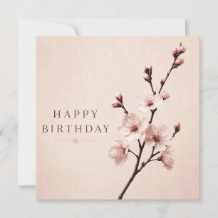Cartão Elegância de Flor de Cerejeira de Aniversário