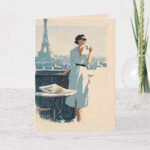 Cartão Elegância do Café da Manhã em Paris