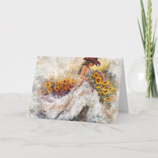 Cartão Elegância e Charme de País no Estilo do Cowboy (Frente)