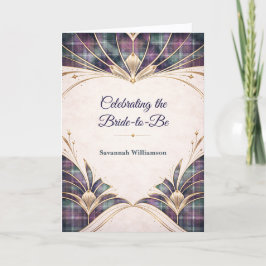 Cartão Elegância em Xadrez Art Deco Ventarola Dourada Chu