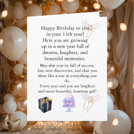 Cartão Elegant Birthday Card for Her – Personalized Greet