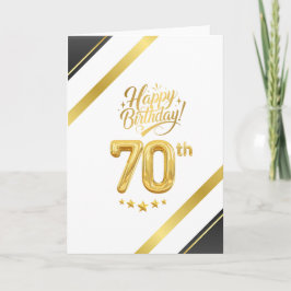 Cartão Elegant Black and Gold 70th Birthday – Luxury