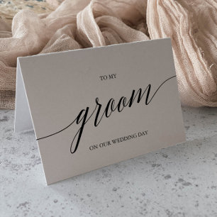 Cartão Elegant Black Calligraphy To My Groom