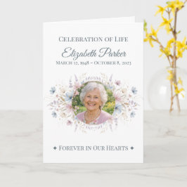Cartão Elegant Butterfly Celebration of Life Program