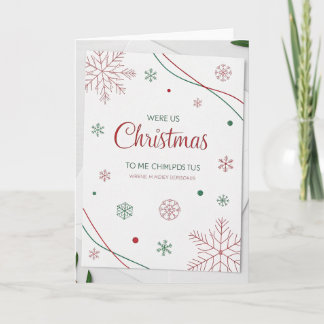 Cartão Elegant Christmas Greeting Cards – Red & Green Hol