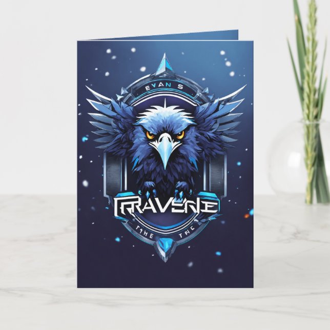 Cartão Elegant Eagle Logo Greeting Card | Stylish Minimal (Frente)