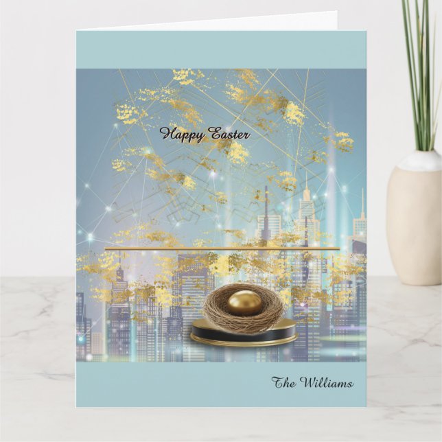 Cartão Elegant Easter Folded Greeting Card (Frente)