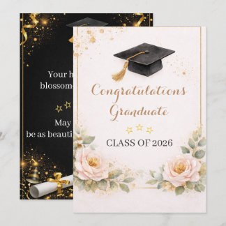 Cartão Elegant Floral Graduation Card 2026