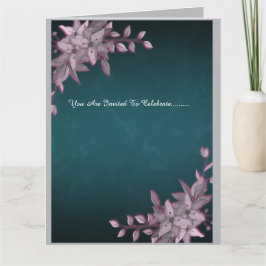 Cartão Elegant Floral Graduation Folded Invitation  