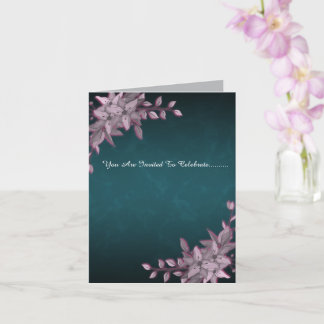 Cartão Elegant Floral Graduation Folded Invitation