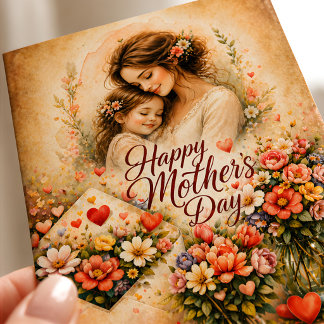 Cartão Elegant Floral Happy Mother’s Day Card 