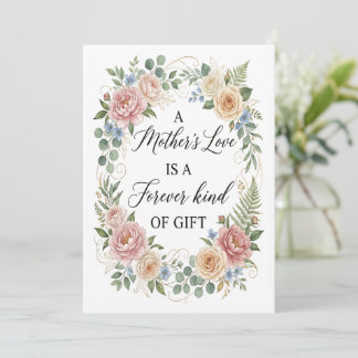 Cartão Elegant Floral Mother's Love Forever Gift Greeting