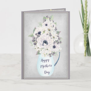 Cartão Elegant Floral Watercolor in Lavender Mother's Day